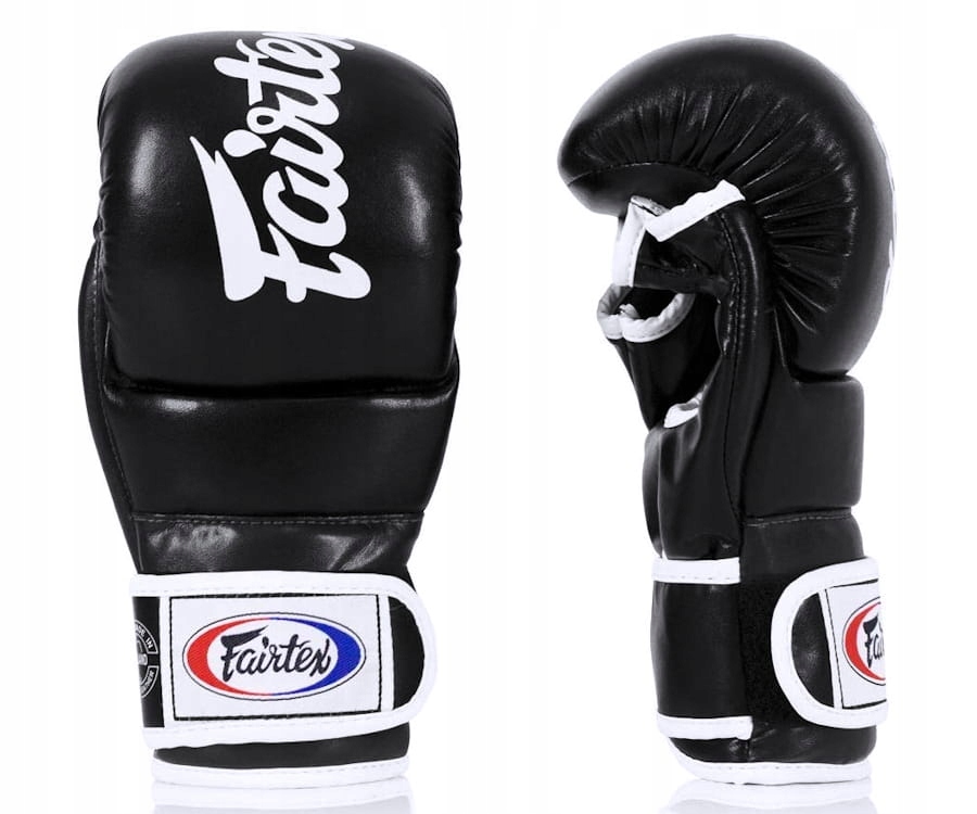 Rękawice Mma Fairtex FGV18 "Super Sparring" (black/black/white piping) L