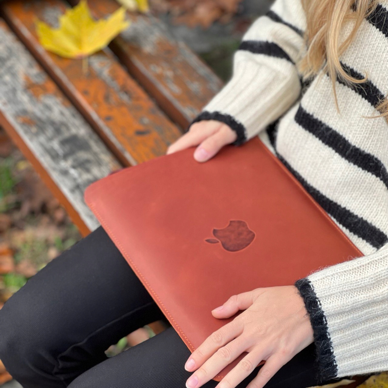 Etui na laptopa 13 MacBook Air M1 M2, skórzane Macbook Pro 13 Case Cognac -  Sklep, Opinie, Cena w Allegro.pl