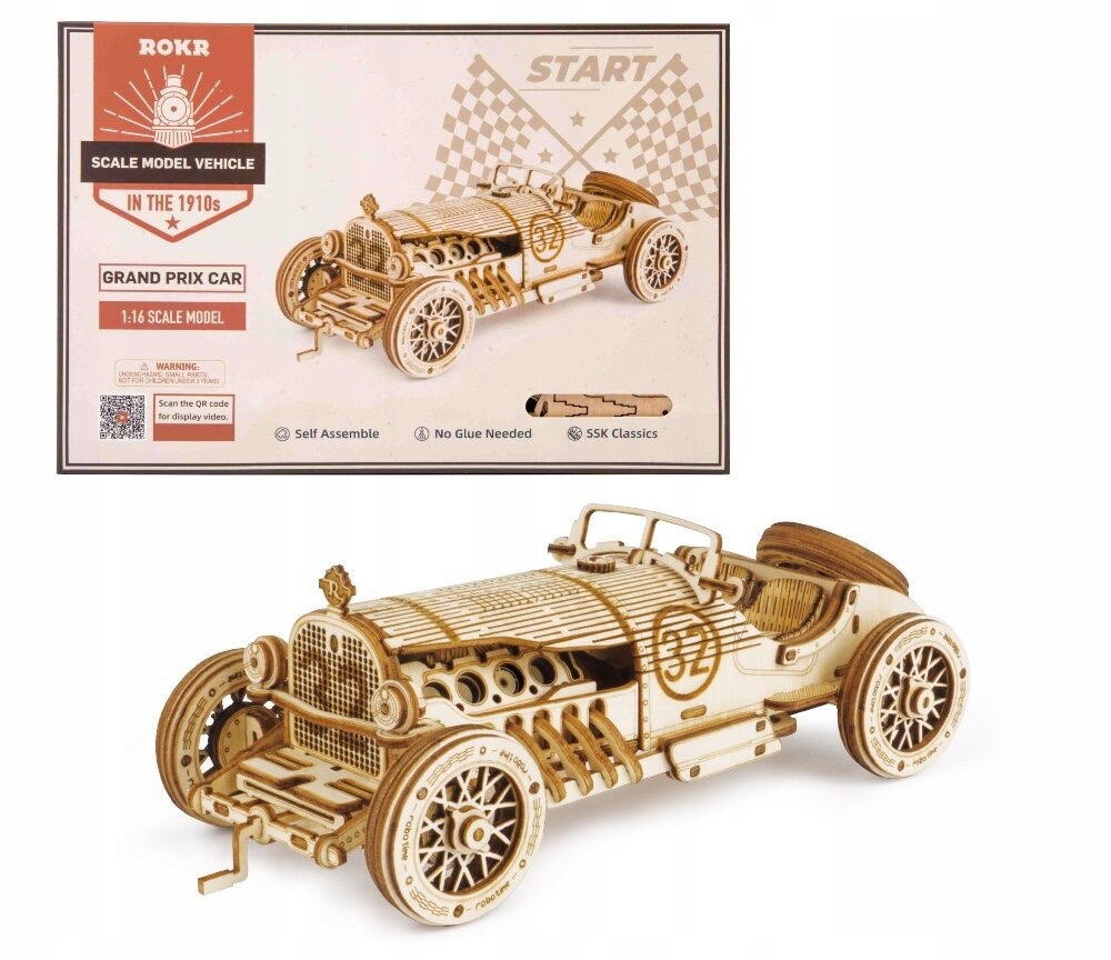 Puzzle 3D Auto Grand Prix samochód model drewniany Produkt wprowadzony do obrotu na terenie UE przed 13.12.2024 Tak