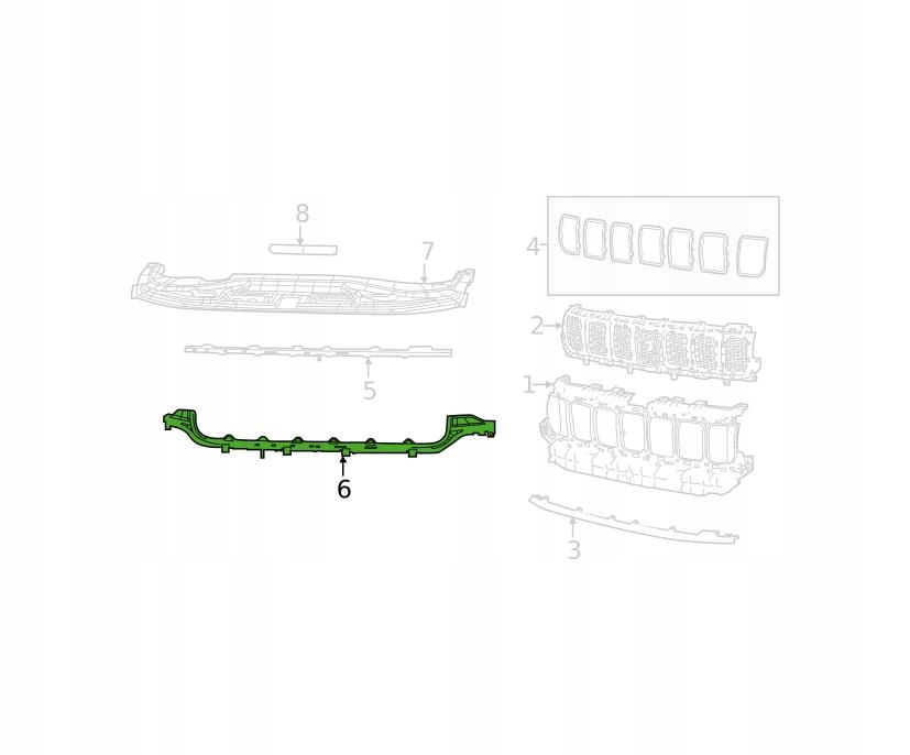 молдинг решетка радиатора WAGONEER WS 2022- 6UF64SZLAB