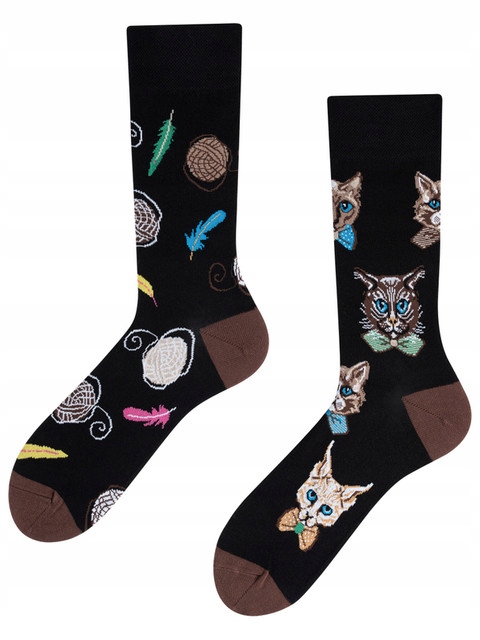 

Todo Socks kot w muszce kolorowe nie do pary 35-38