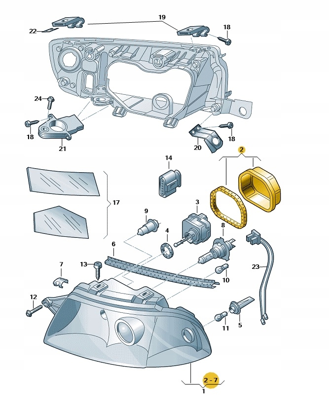 OSŁONA PRZEDNIEJ LAMPY SKODA FABIA I PRAWA 6Y0941608E ORYGINAŁ Numer katalogowy części 6Y0941608E