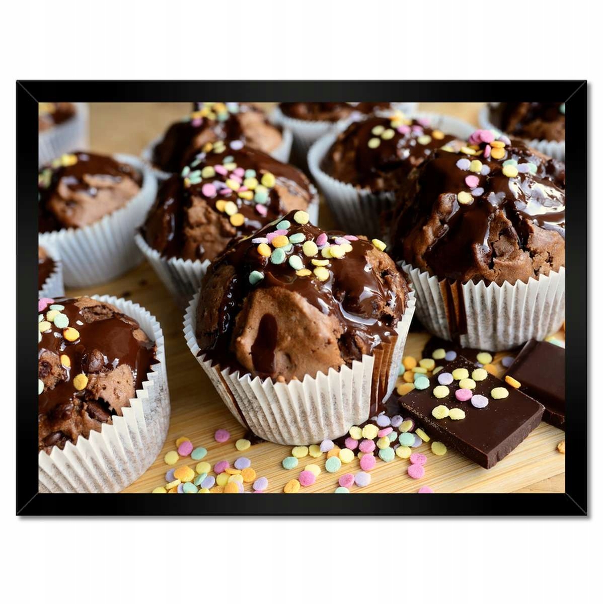 Plakáty v rámu 40x30 Čokoládové muffiny s nutellou Nejlepší recept