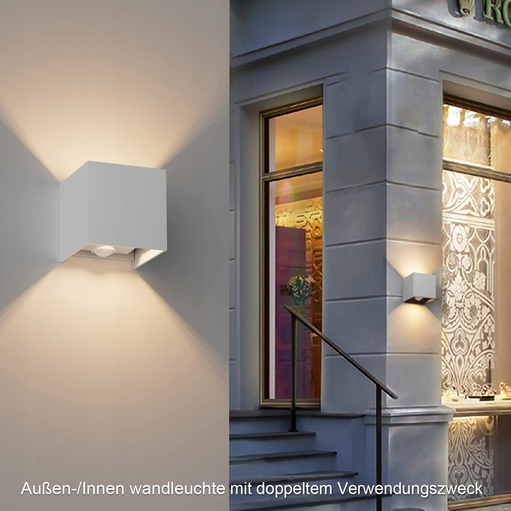 KLIGHTEN LED Wandleuchte Z Czujnikiem Ruchu Do Wnętrz I Na Zewnątrz 3000K — miniatura 6
