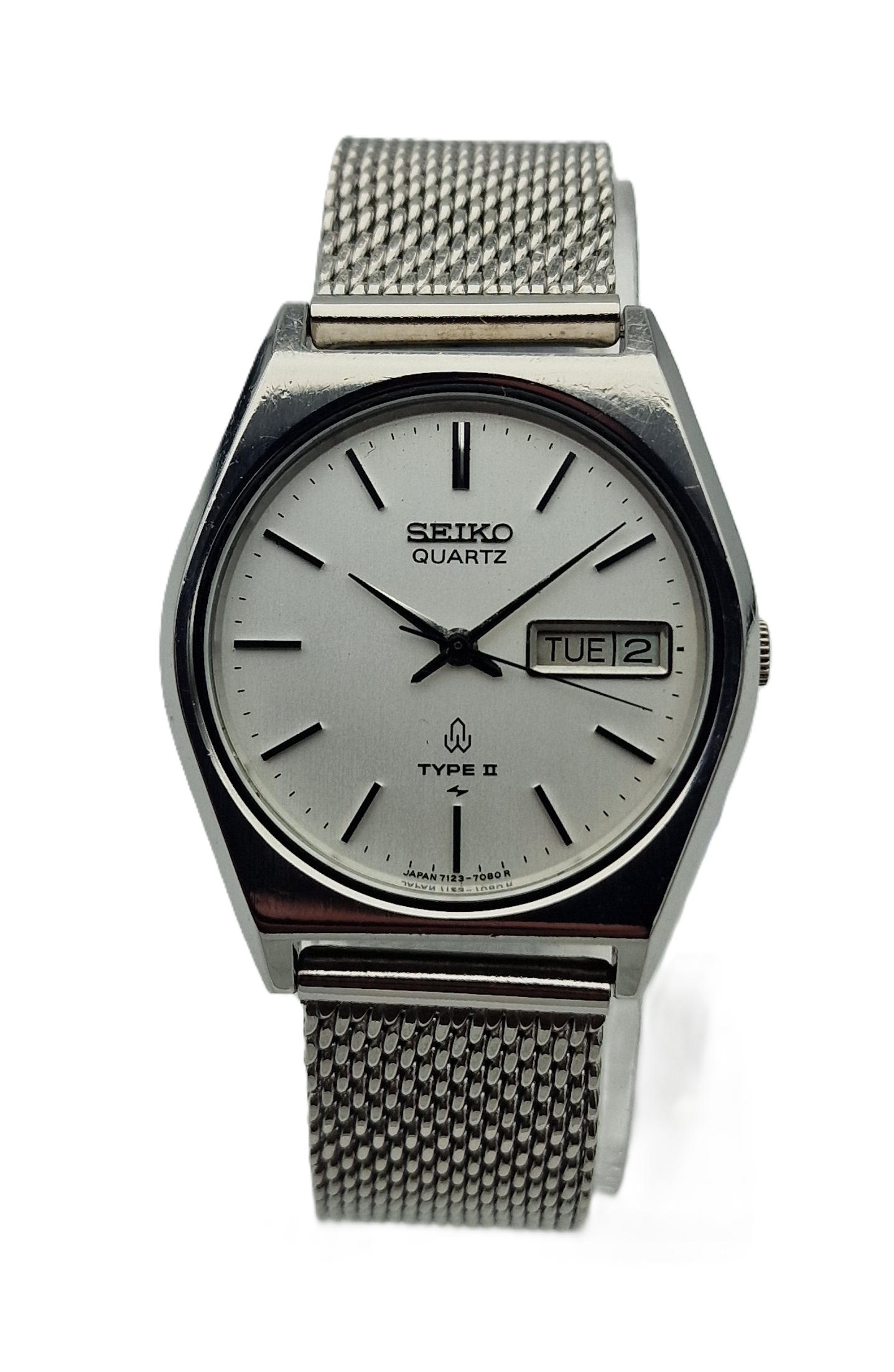 STALOWY MĘSKI NARĘCZNY ZEGAREK SEIKO TYPE II LATA 80-TE - IDEAŁ