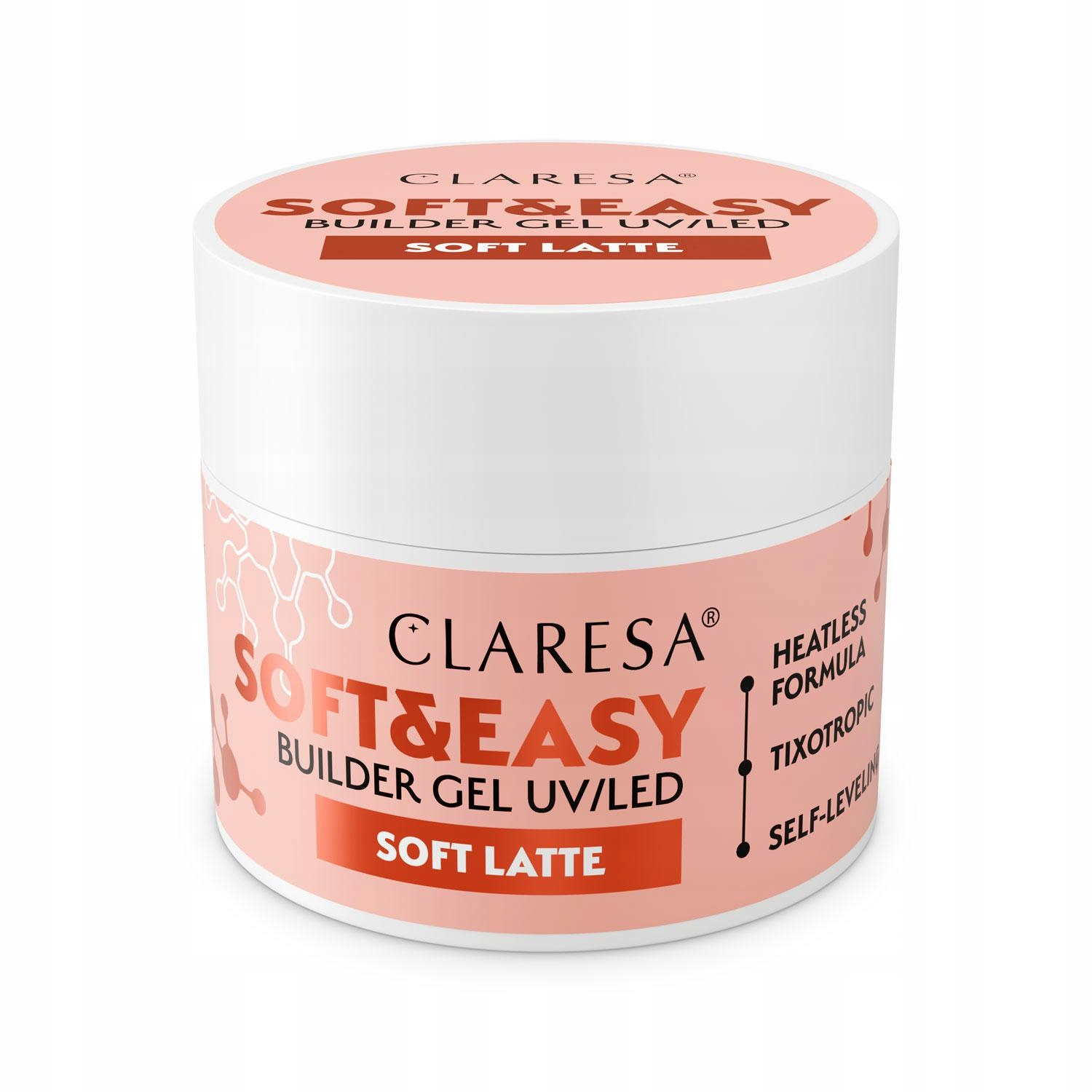 Claresa Soft&Easy Builder Gel stavební gel 45 g Soft Latte 1 ks