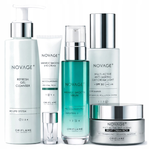 Oriflame Sada kosmetických přípravků na obličej NovAge+ Wrinkle Smooth – 5 produktů