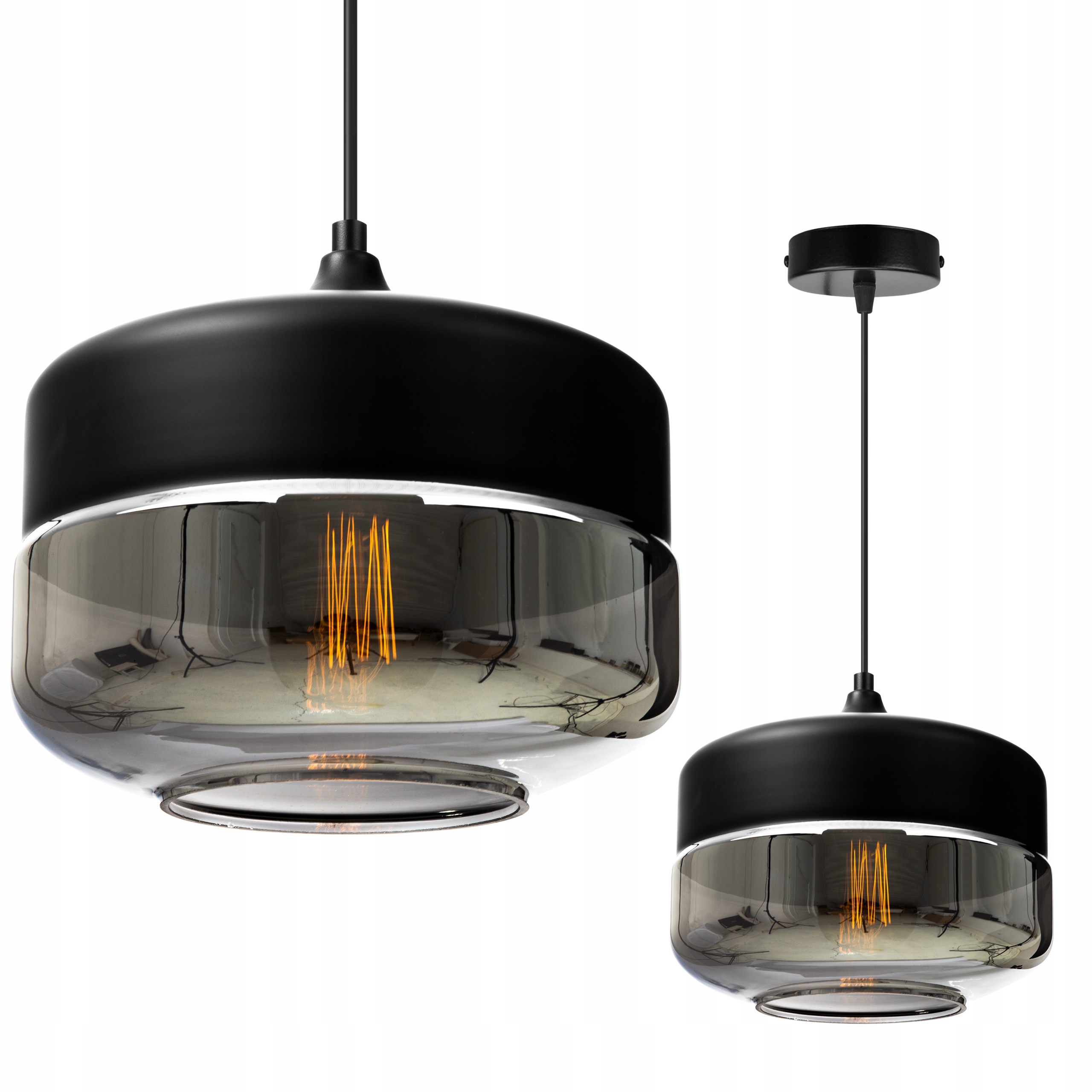 

Lampa Sufitowa Wisząca Plafon Szklany Klosz Led