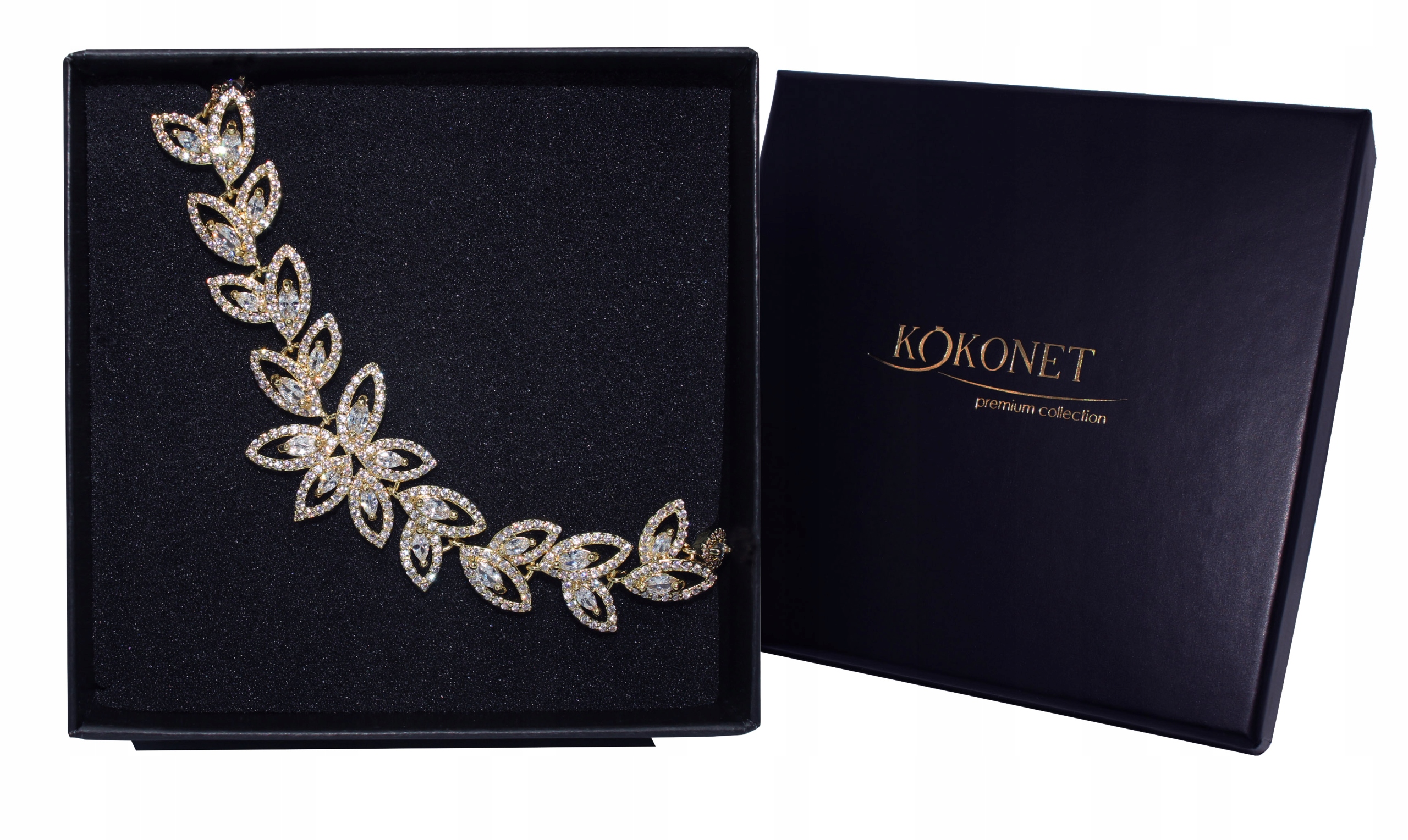 Náramek nastavitelný zlatý lístky svatební gold