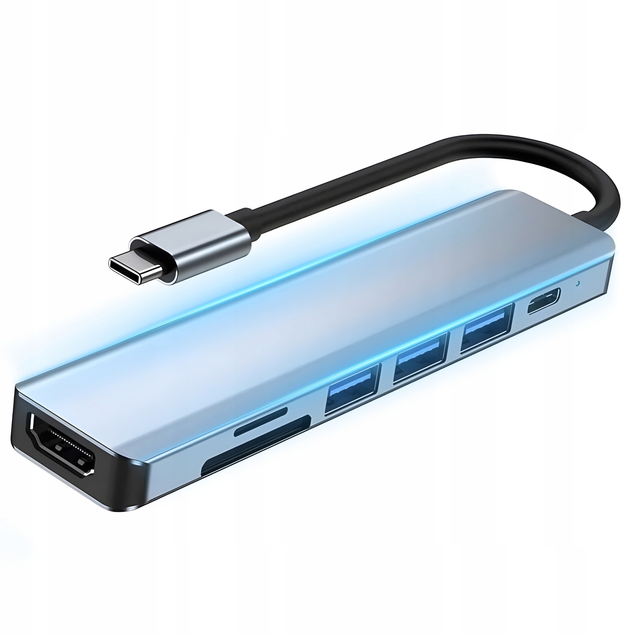 HUB ADAPTER ROZDZIELACZ USB-C 7W1 HDMI USB C 3.0 KART SD MICRO 100W 4K EAN (GTIN) 5907056100102