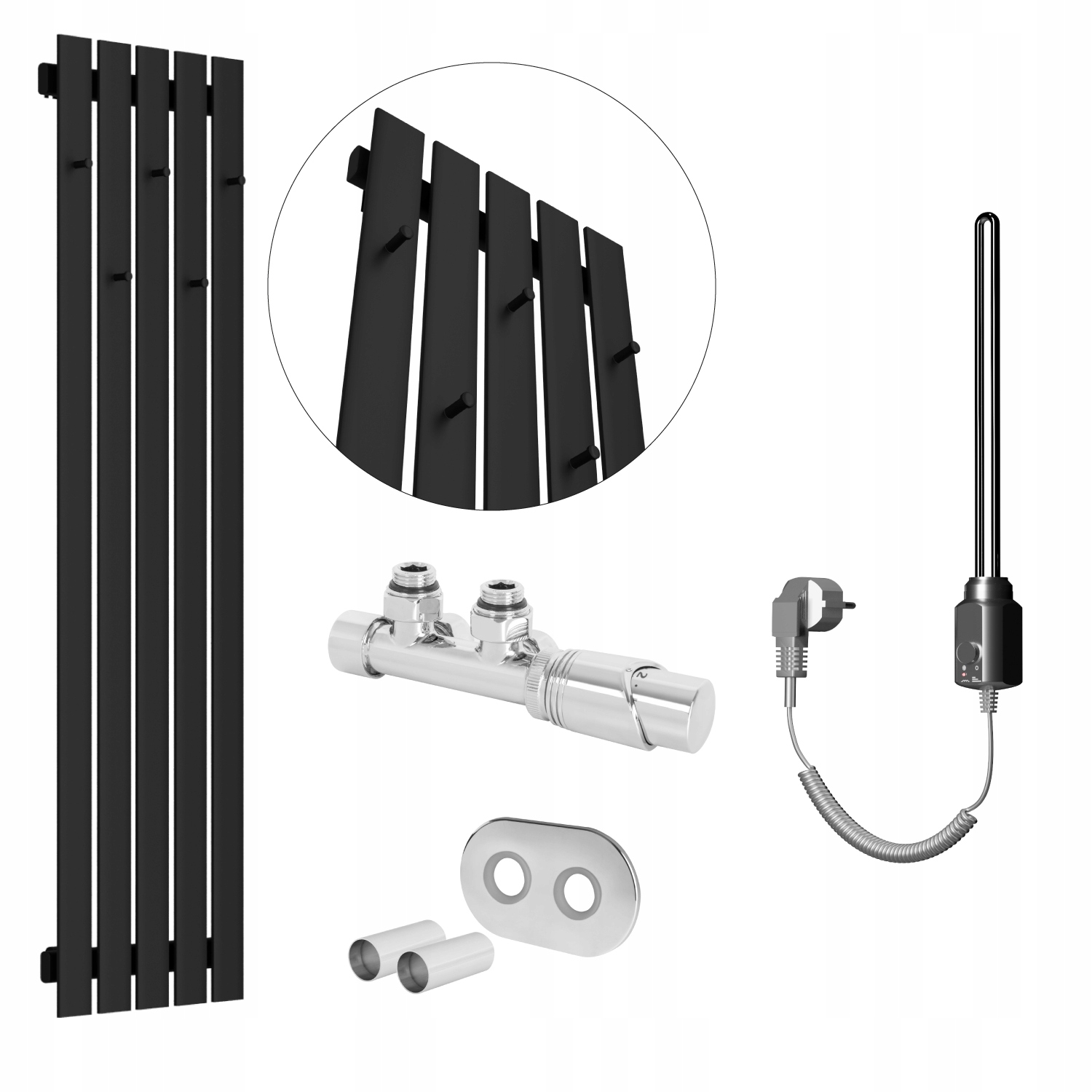 Set Vodovodní a elektrický ohřívač Bellohook 140x38 Černý Mat