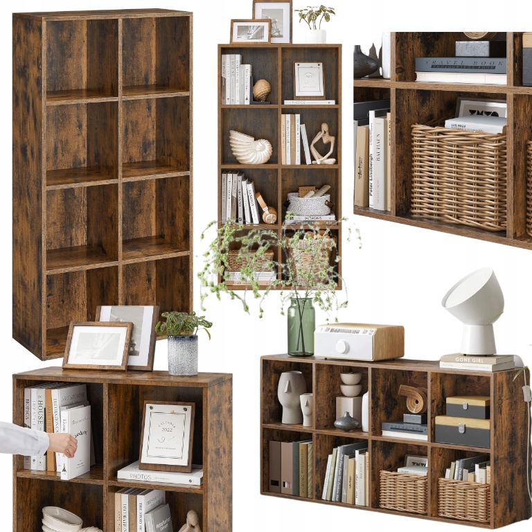 Regál Veľká 8 políc Industriálna Vintage Loft do obývacej izby