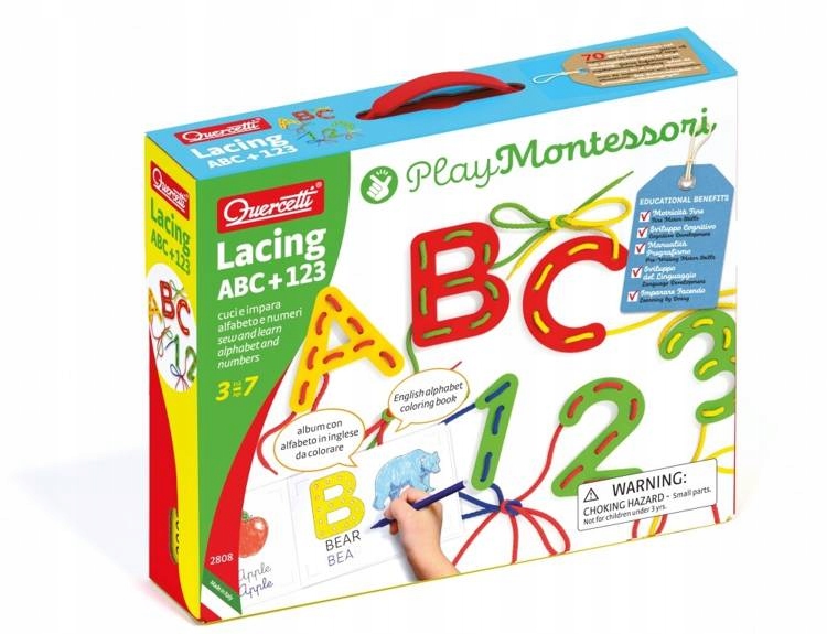 

Play Montessori Przeplatanka ABC+123 Quercetti