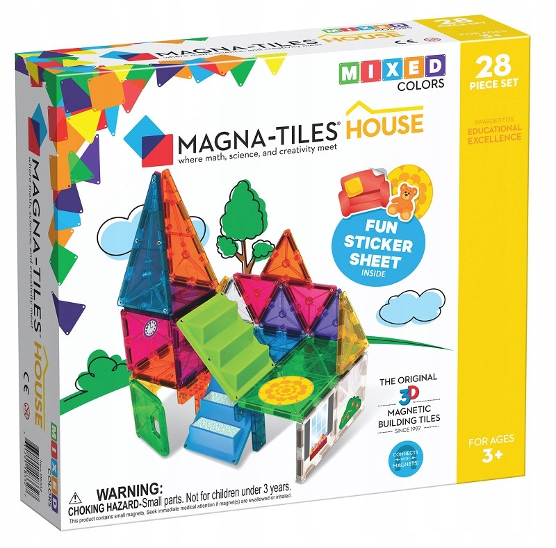 Klocki Magnetyczne Magna-Tiles House Domki Zestaw 28 Elementów