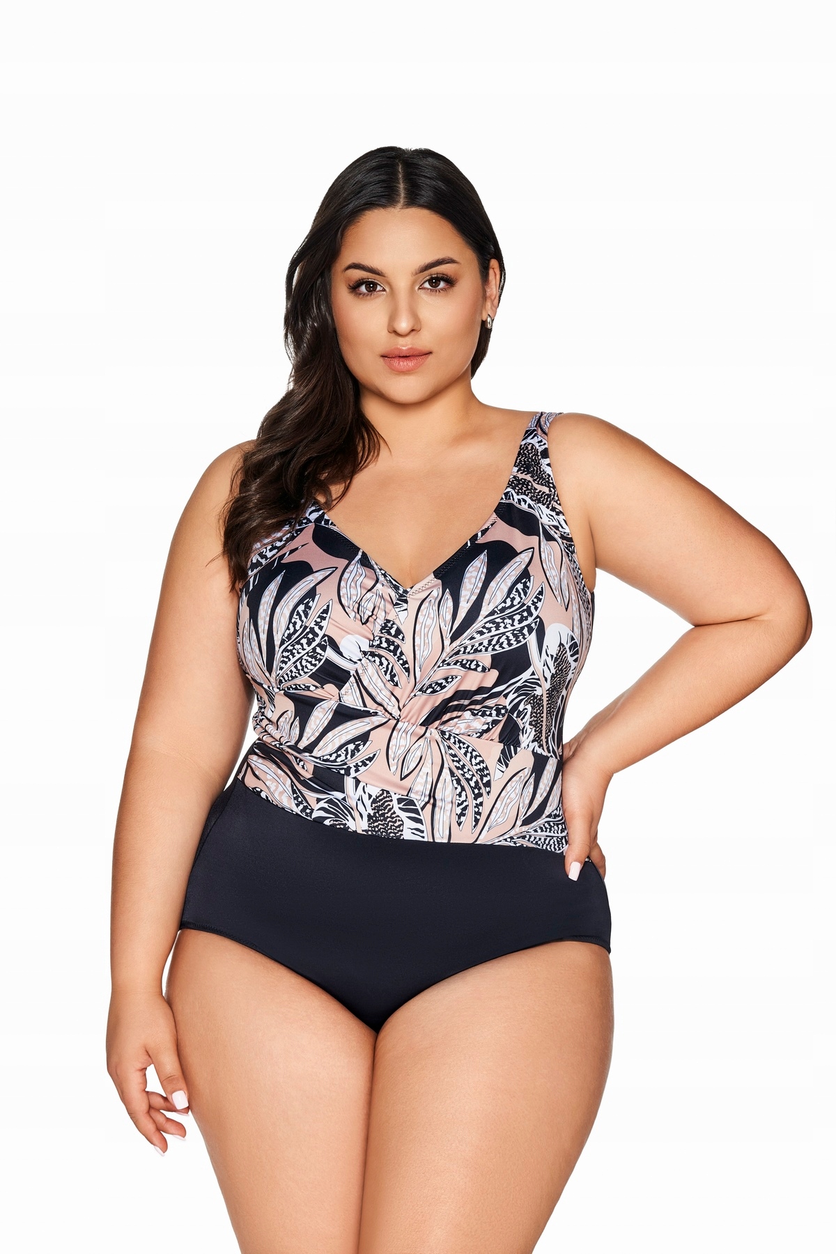 Jednodílné plavky padded Skj 61 černé latte 75I