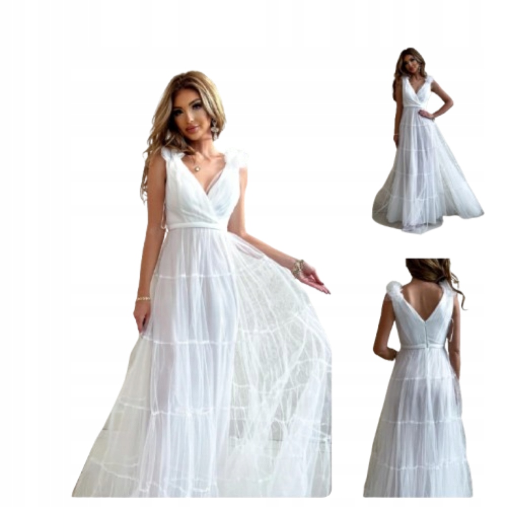 Marcysia Bílá Tylová Šaty Svatební Princezna civilní M