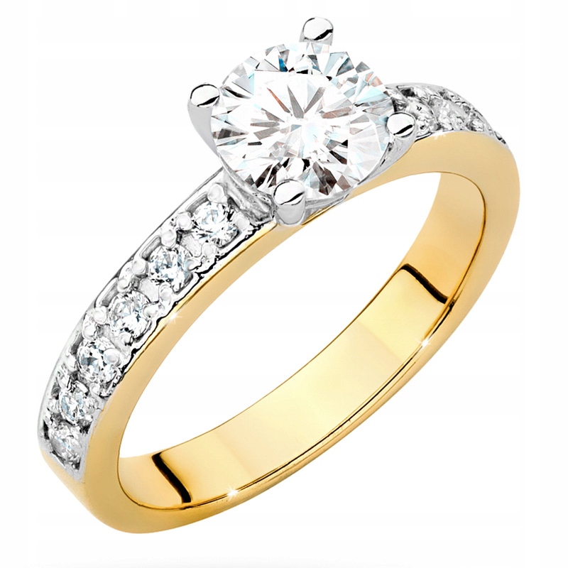 Krásný Zlatý Prstýnek 585 s Brilianty 1,24 ct