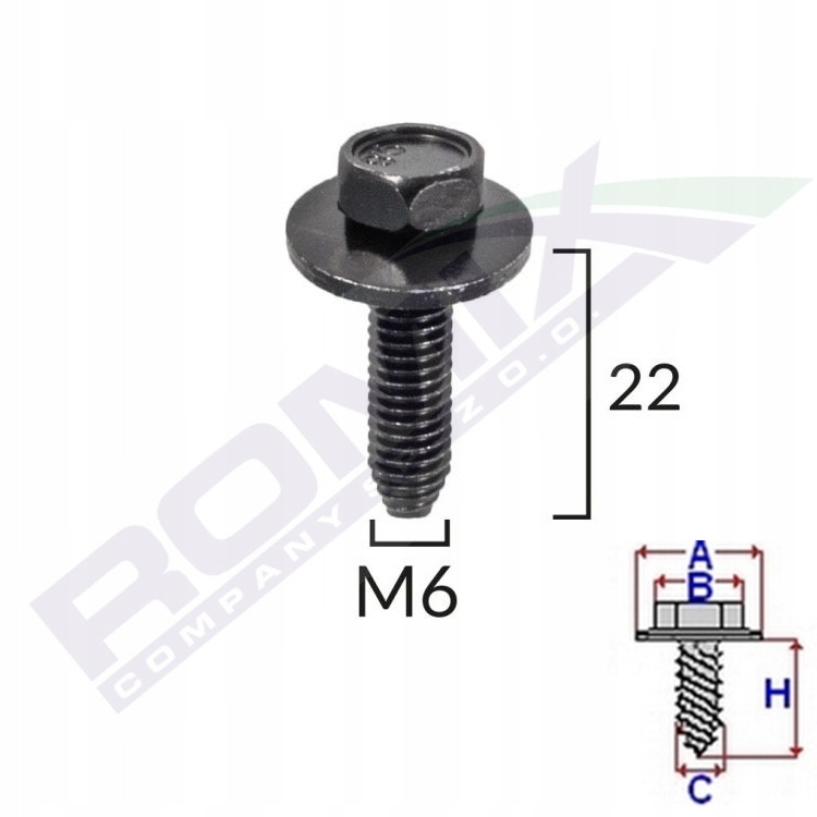 

Śruba M6x22 Citroen Peugeot wiele zastosowań x5szt