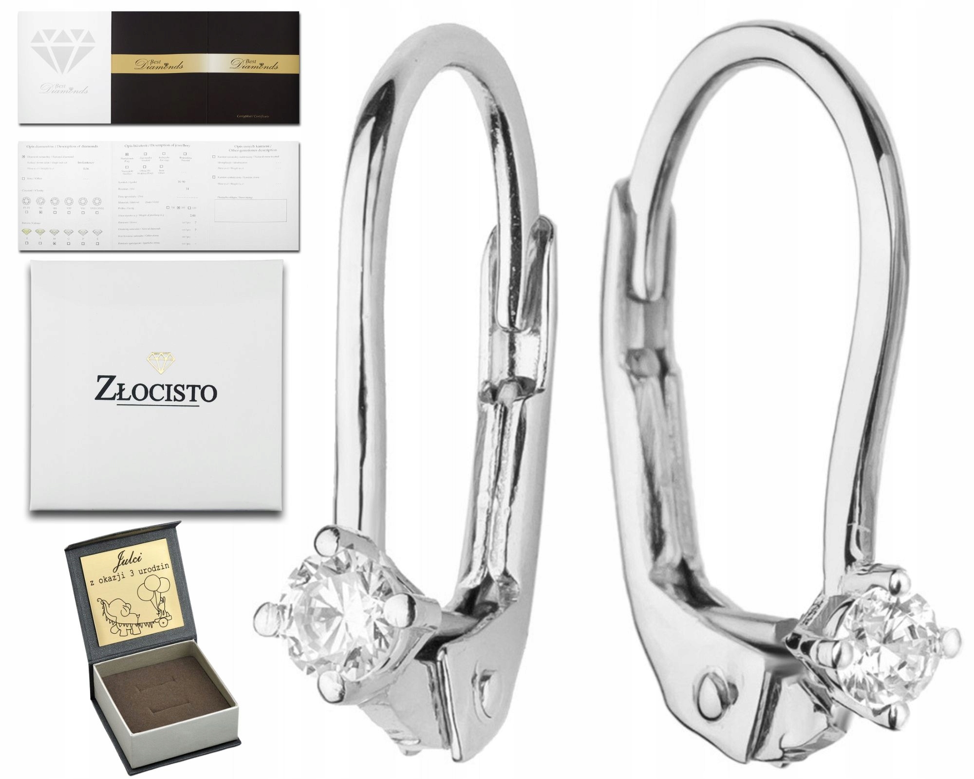 Zlaté Náušnice S Briliantem Na Anglickém Zapínání