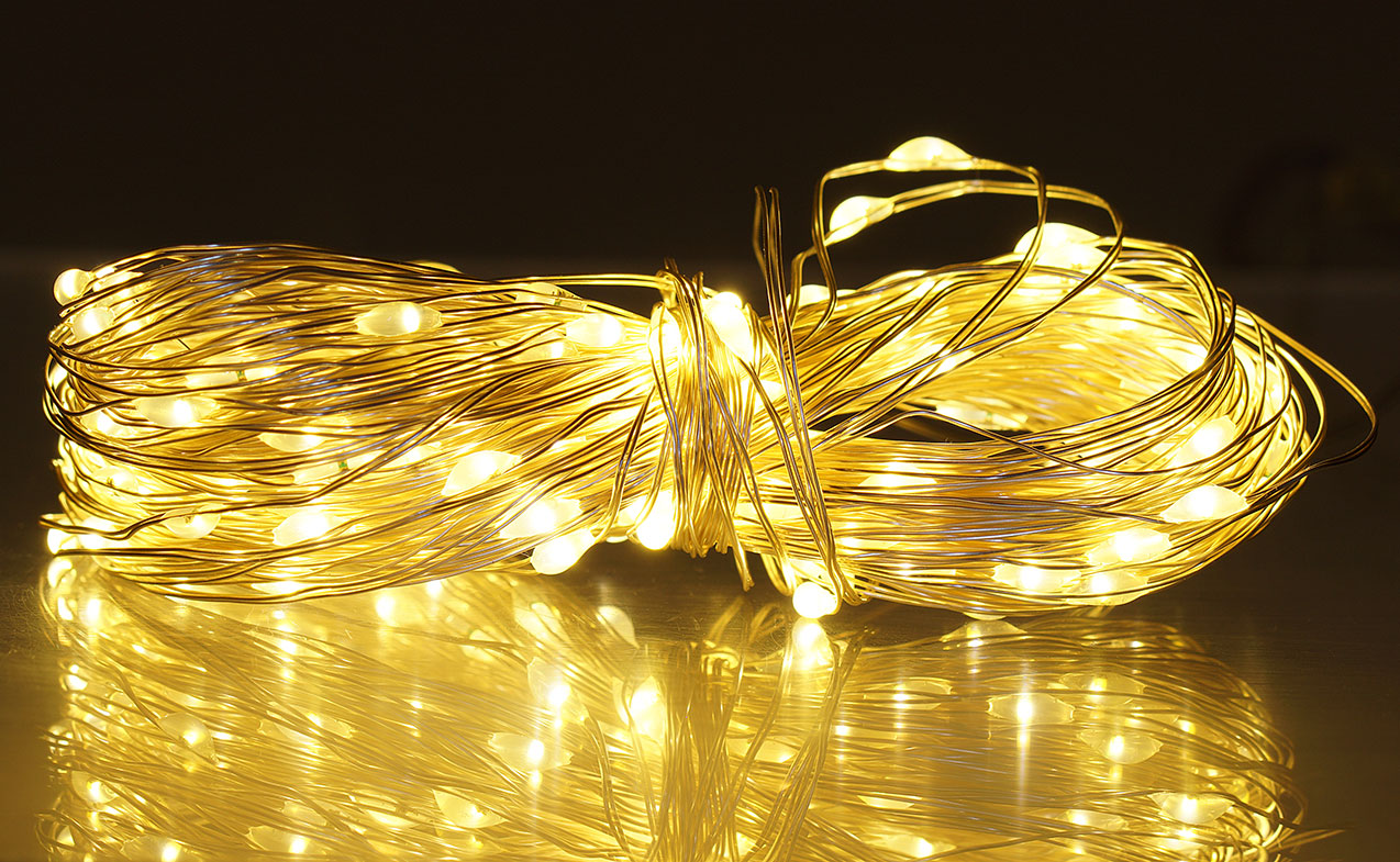 

Lampki na druciku 200 Led krople światła solar