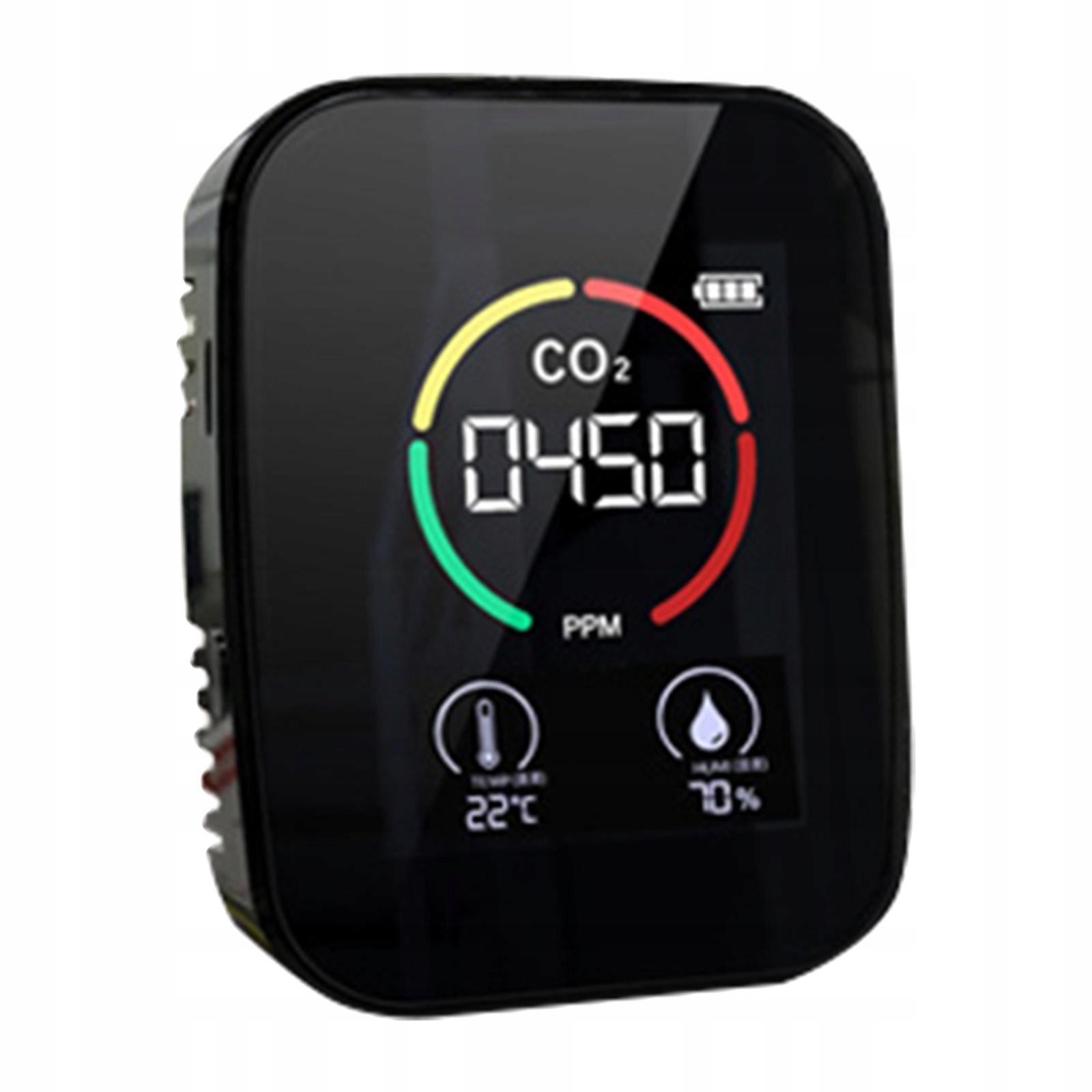 Przenośny LCD CO2 do domu 1200mah Czarny