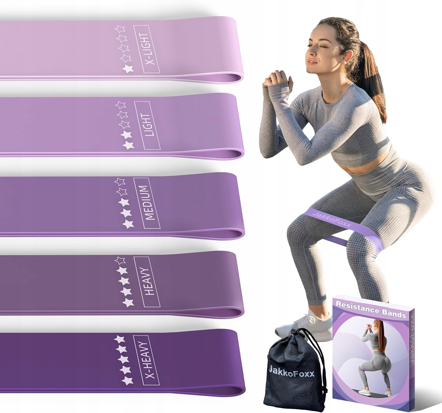 Opaski Oporowe Zestaw 5 Sztuk Trening Siłowy Fitness W Domu I Siłowni