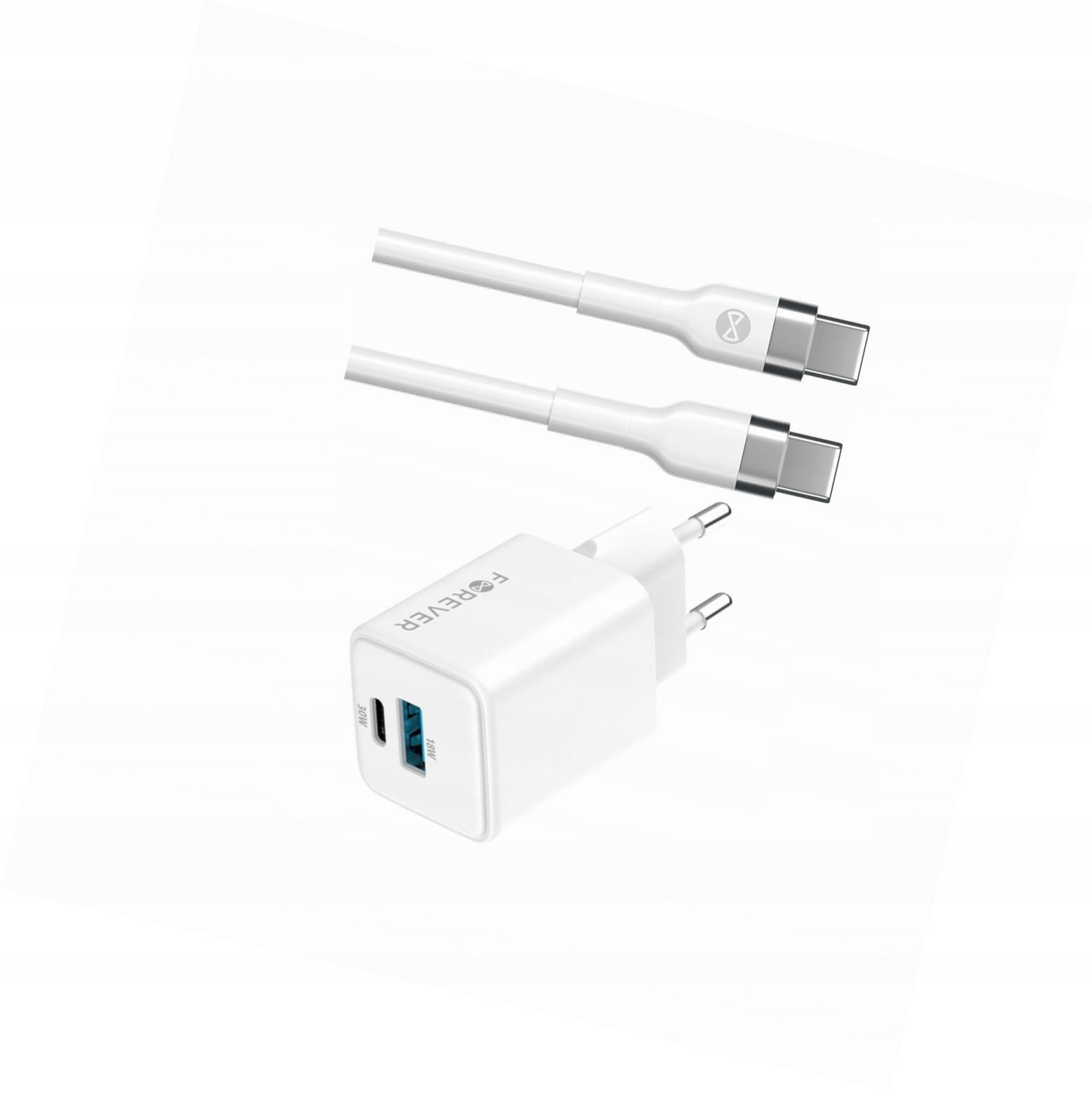 Szybka ładowarka GaN 30W 2 wejścia Usb i Usb-c z kablem do Xiaomi Mi 11