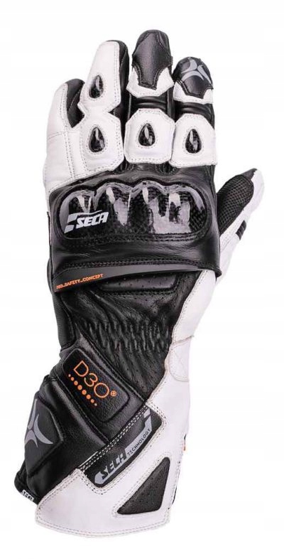 Rękawice motocyklowe SECA TRACKDAY BLACK/WHITE S