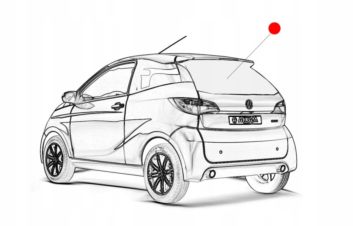 722BJ114XD - ЗАДНЄ СКЛО AIXAM COUPE GAMME SENSATION ORIGIN