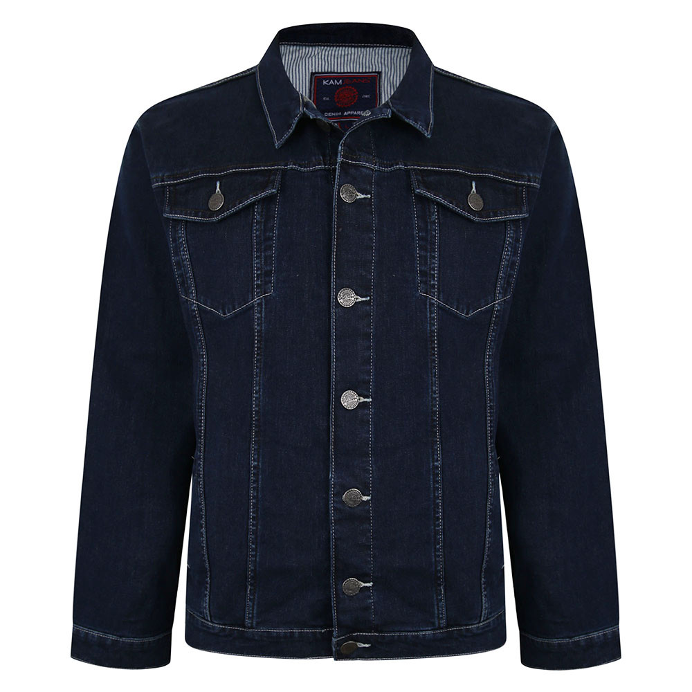 Kam bunda pánská Kbs 405 džíska riflová nadměrná velikost 5XL tmavě modrá