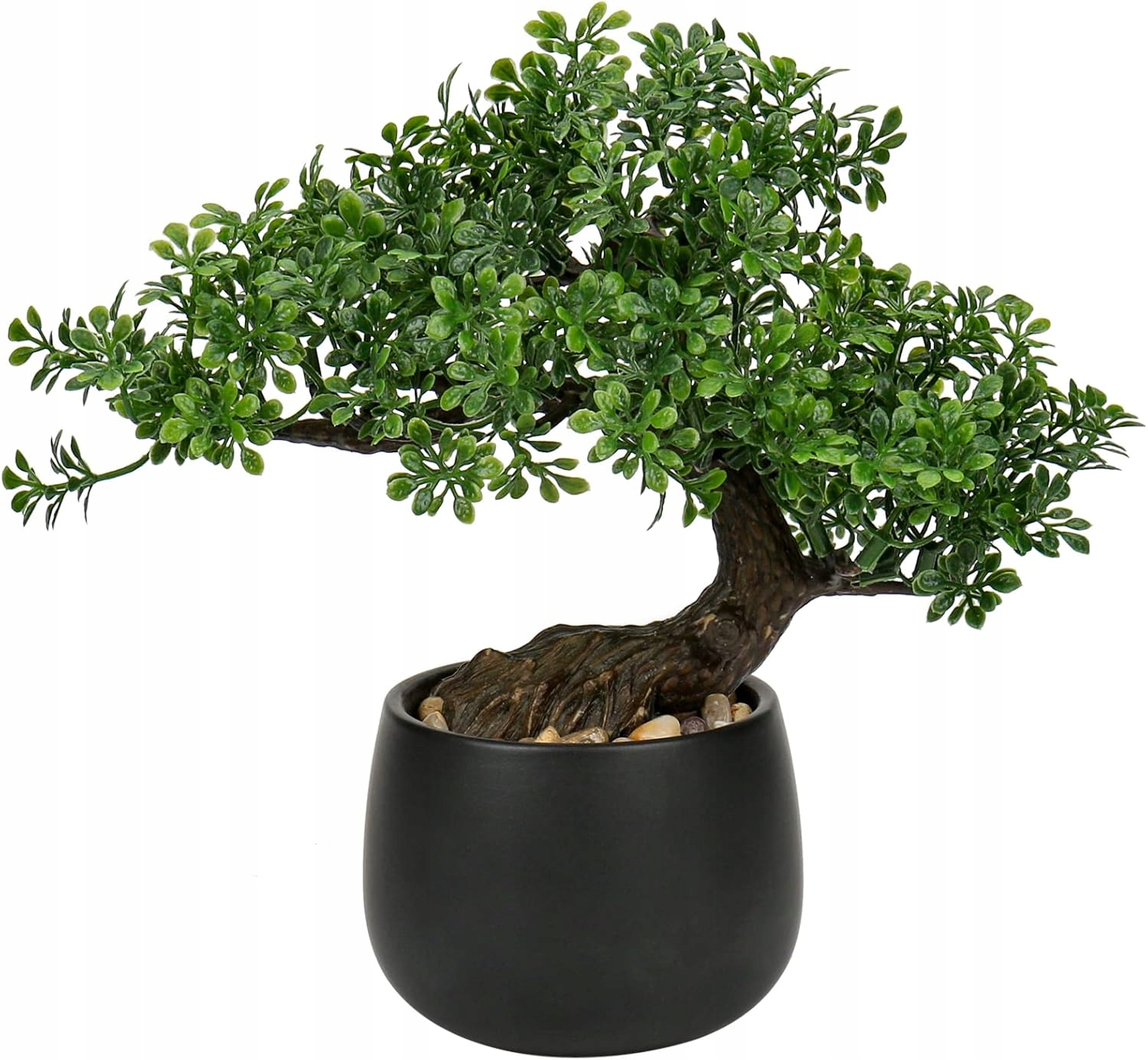 Stromek Bonsai Umělá Rostlina V Keramickém Květináči 25 CM Černá