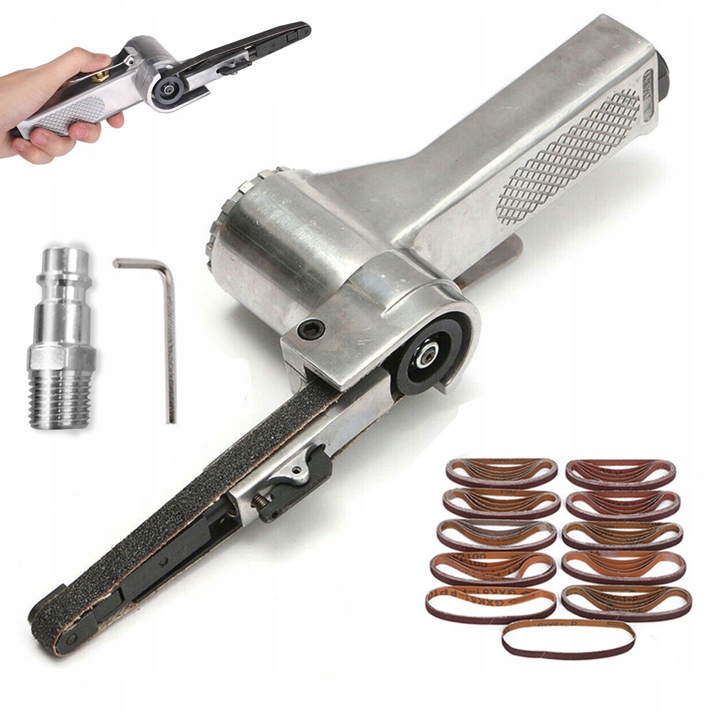 Pneumatická Pásová Bruska 10x330 mm Bezkoncová Brusná Páska 25 Ks