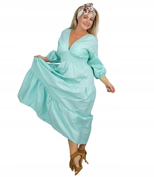 Dlouhá šaty s rozevřeným střihem a volánky Agrafka unisize