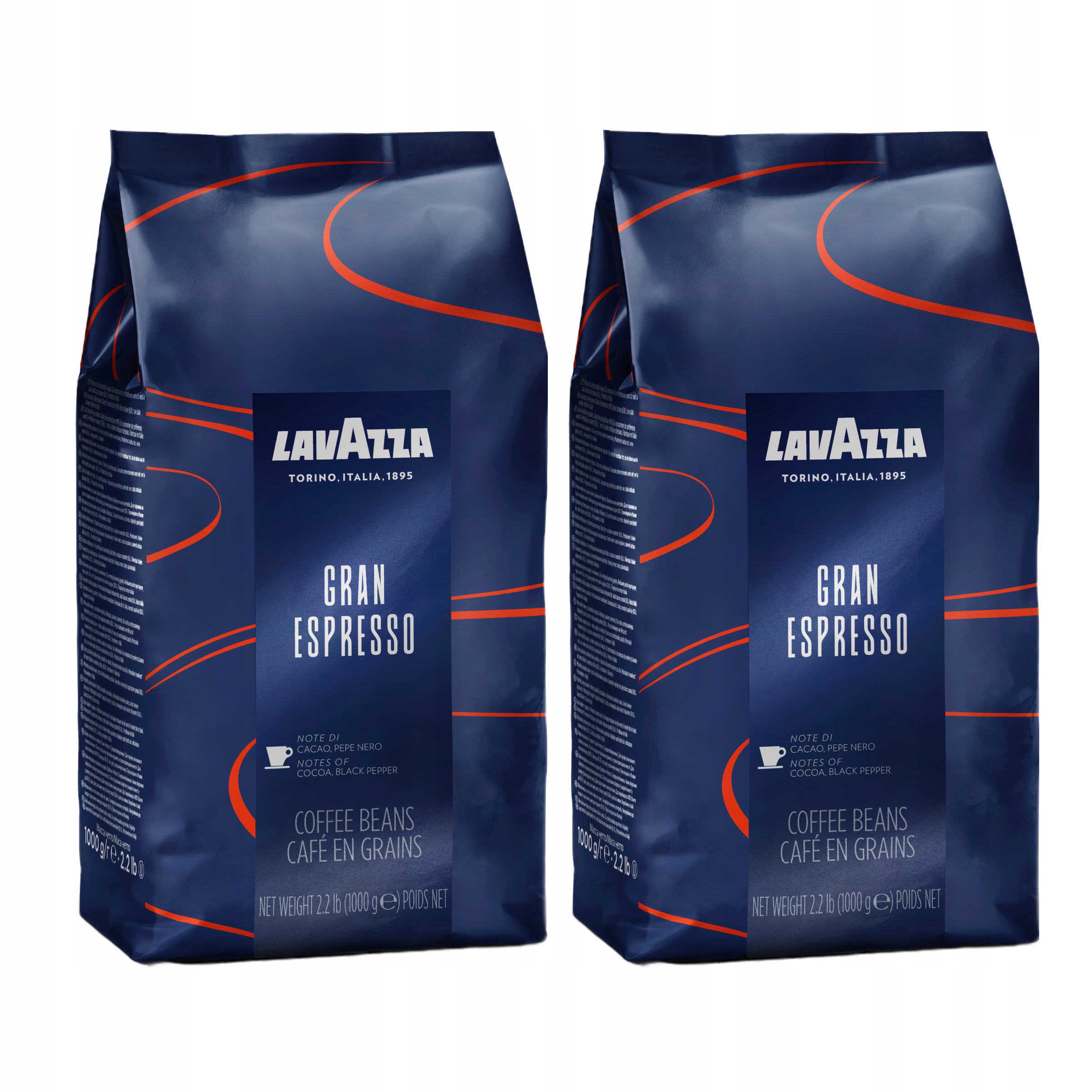 Zestaw 2x Kawa ziarnista Lavazza Gran Espresso 1000g