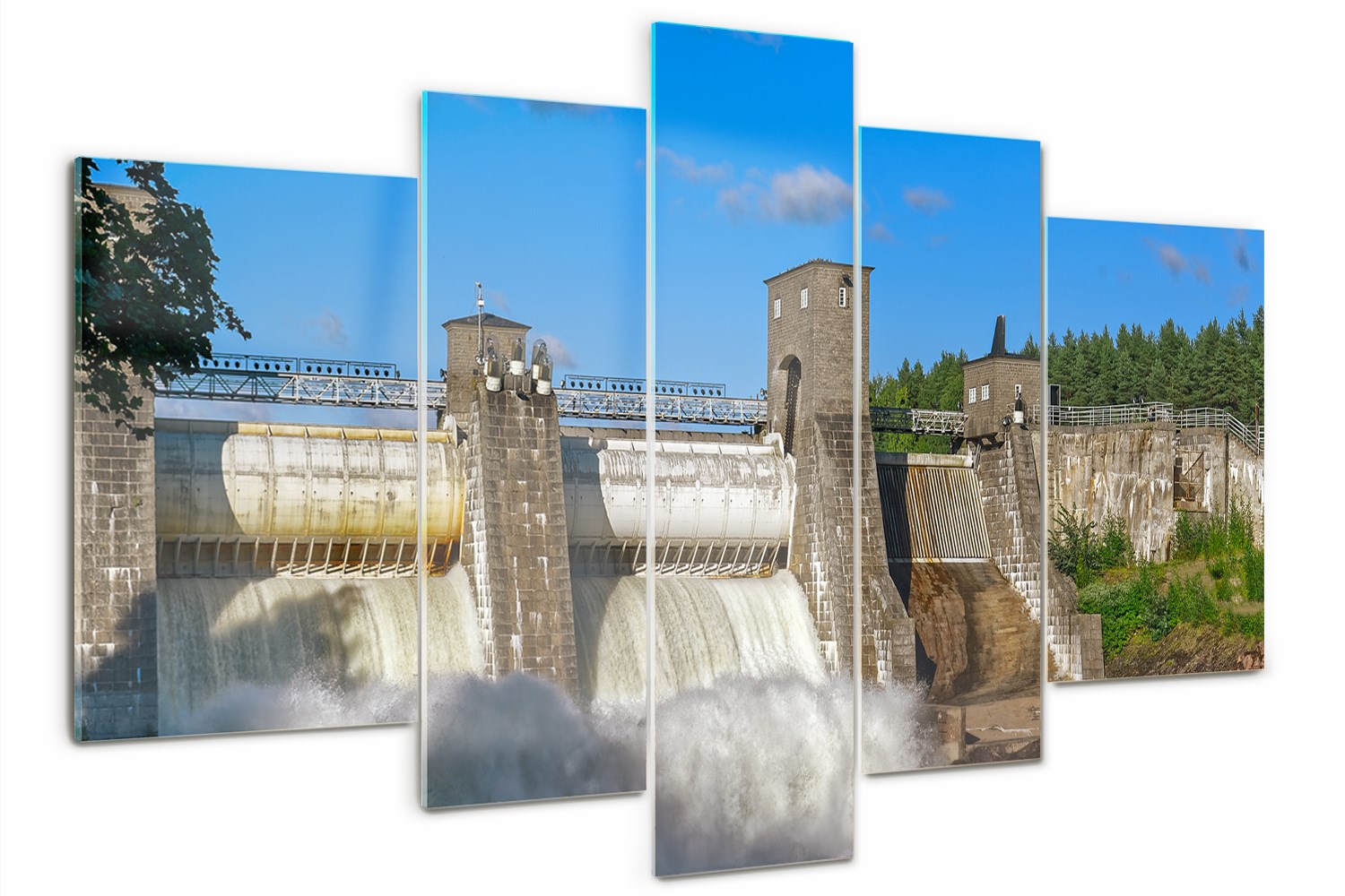 

Obraz szklany tryptyk do salonu Zapora wodna