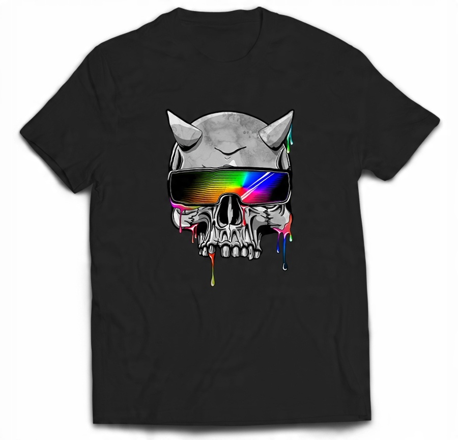 

Tshirt Czacha Grafika Skull Okulary Farba S