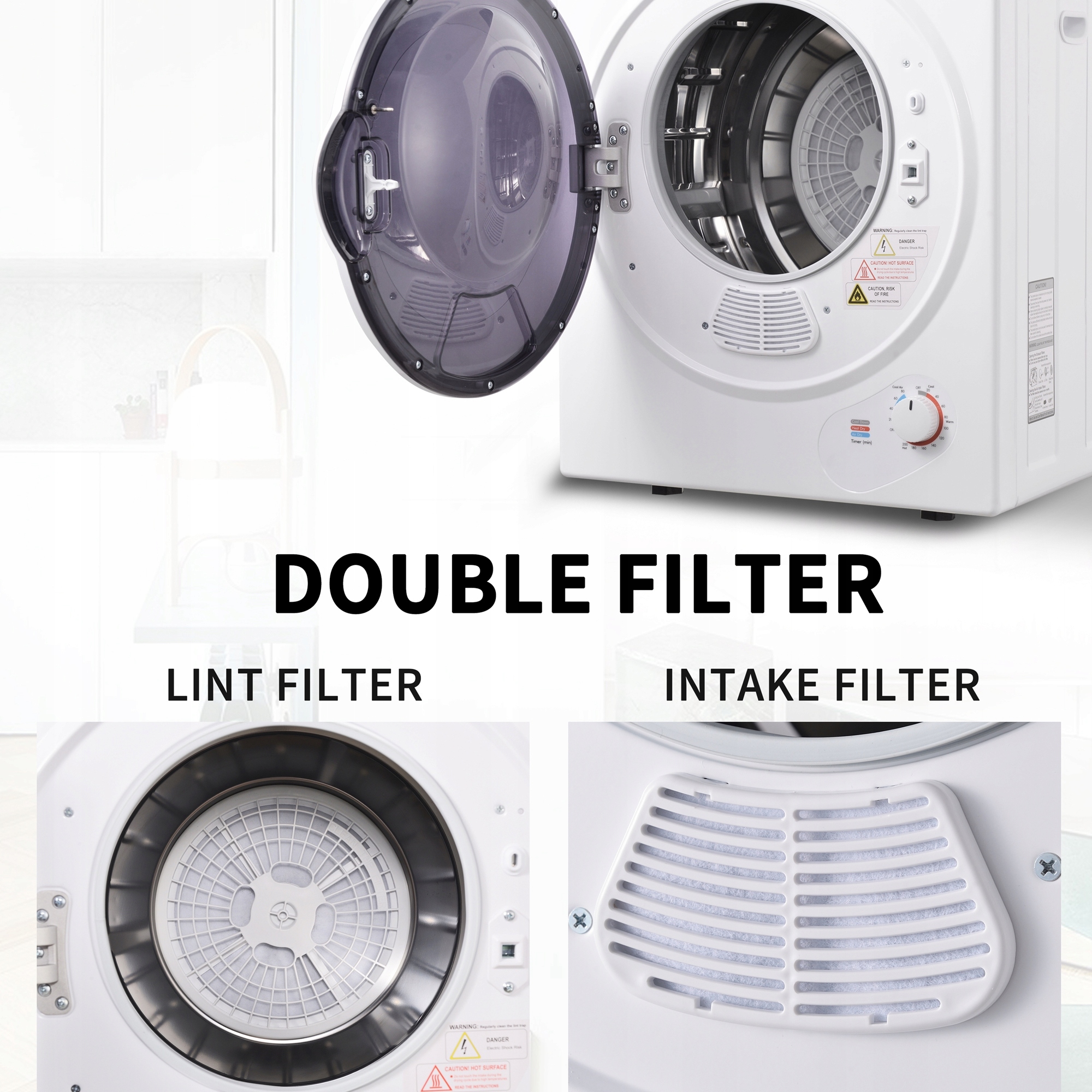 MINISUSZARKĘ BĘBNOWĄ Z MOŻLIWOŚCIĄ MONTAŻU NA ŚCIANIE Pojemność bębna 2 l