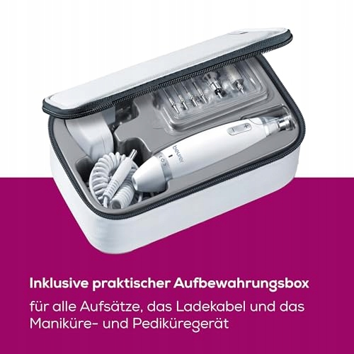 BEURER Zestaw Do Manicure I Pedicure Elektryczny Pilnik LED 10 Końcówek — miniatura 5