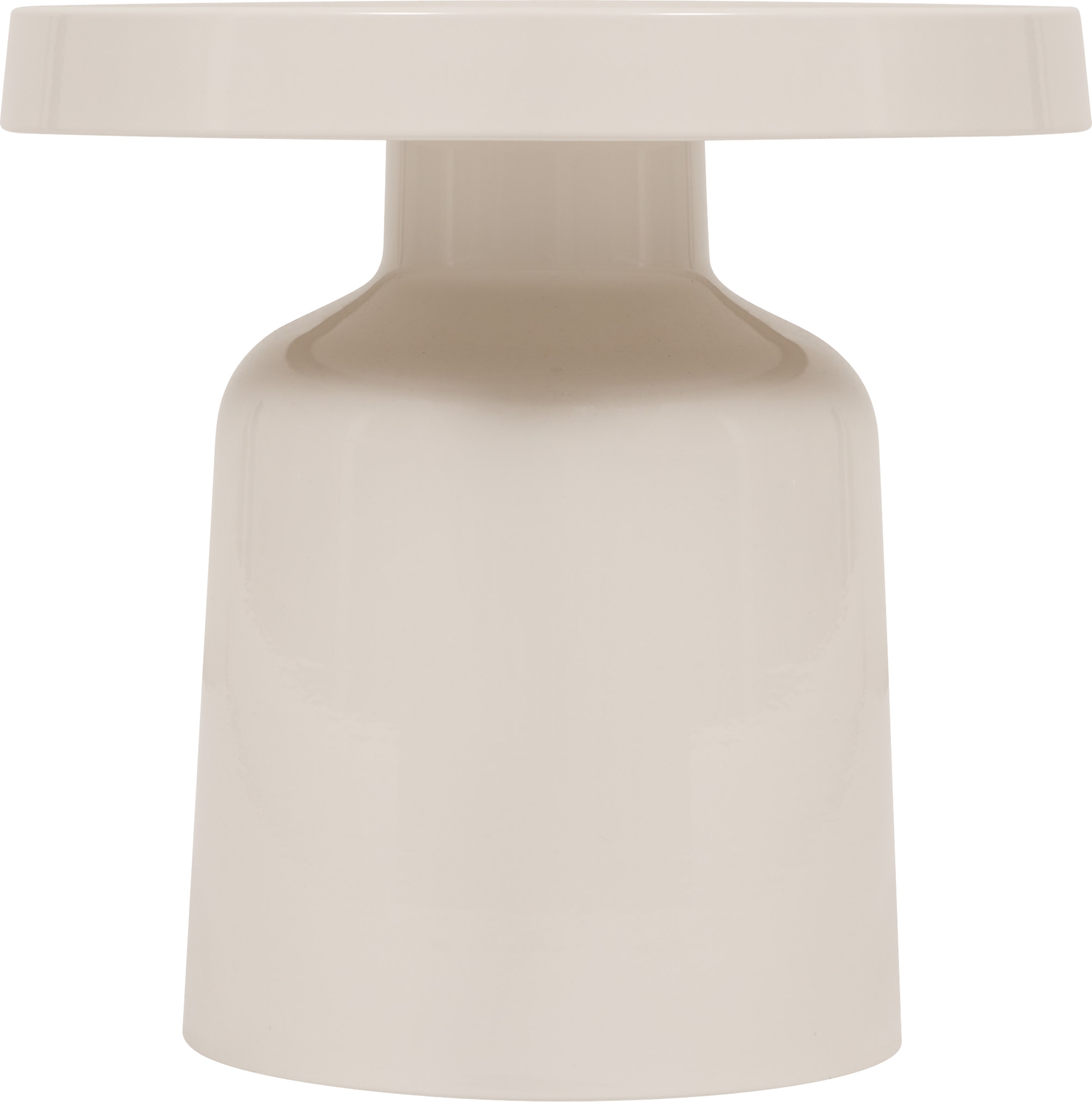 Kávový Stolek Kulatý Kovový Ø 43 CM Výška 42 CM Béžová Barva