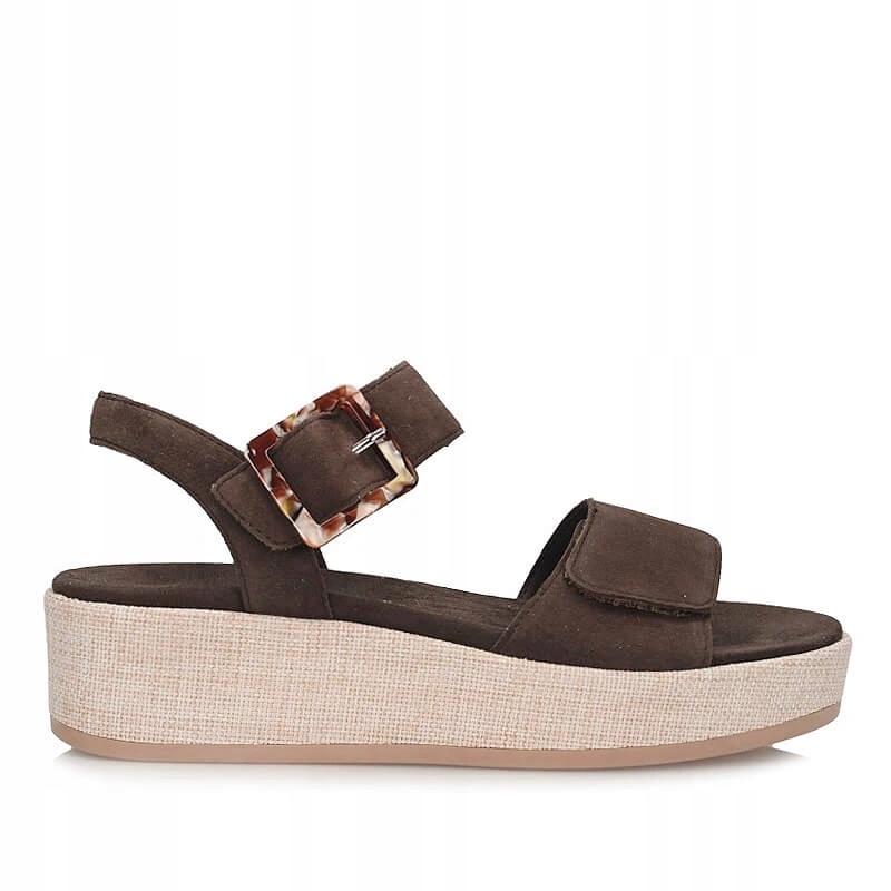 Sandály Remonte D1N54-25 hnědé s koženou platformou
