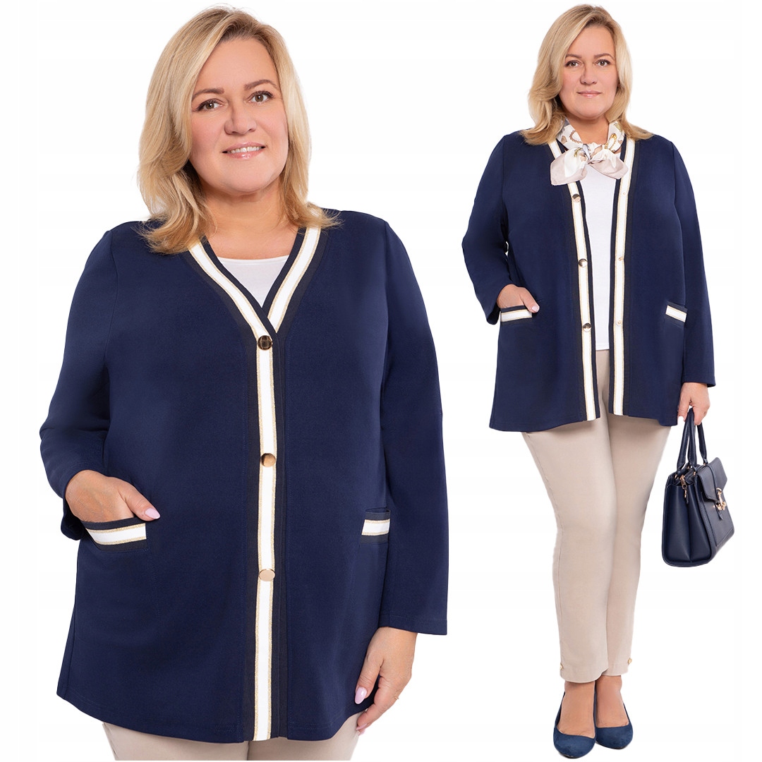 Tmavě modrý svetr se zlatými pruhy 60