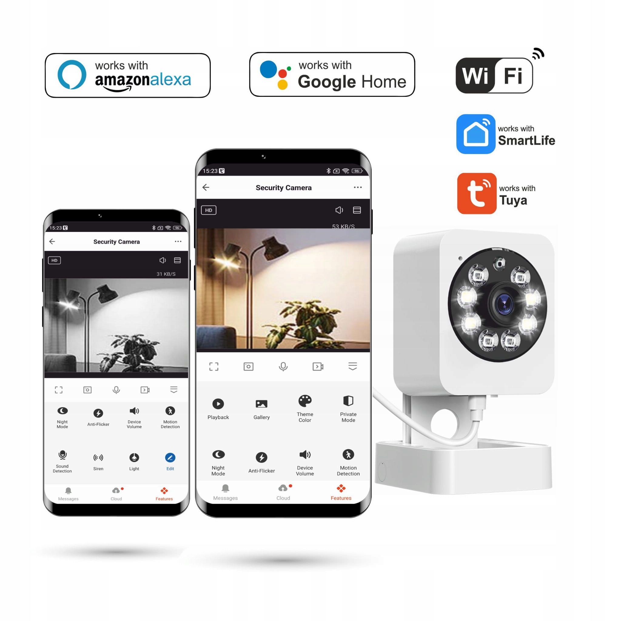 Inteligentna Kamera Monitorująca 1080P WiFi Tuya