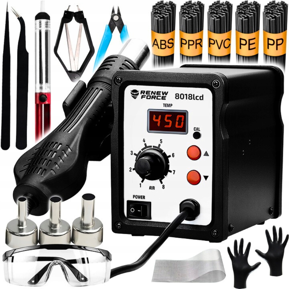 Svařovač plastů 700W Velká Sada příslušenství pro pojiva Nový Model