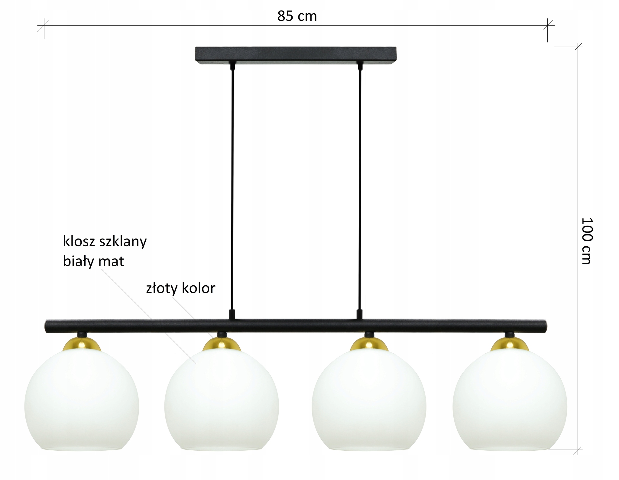 LAMPA SUFITOWA ŻYRANDOL NAD STÓŁ KRETA GOLD 511LED Zasilanie sieciowe