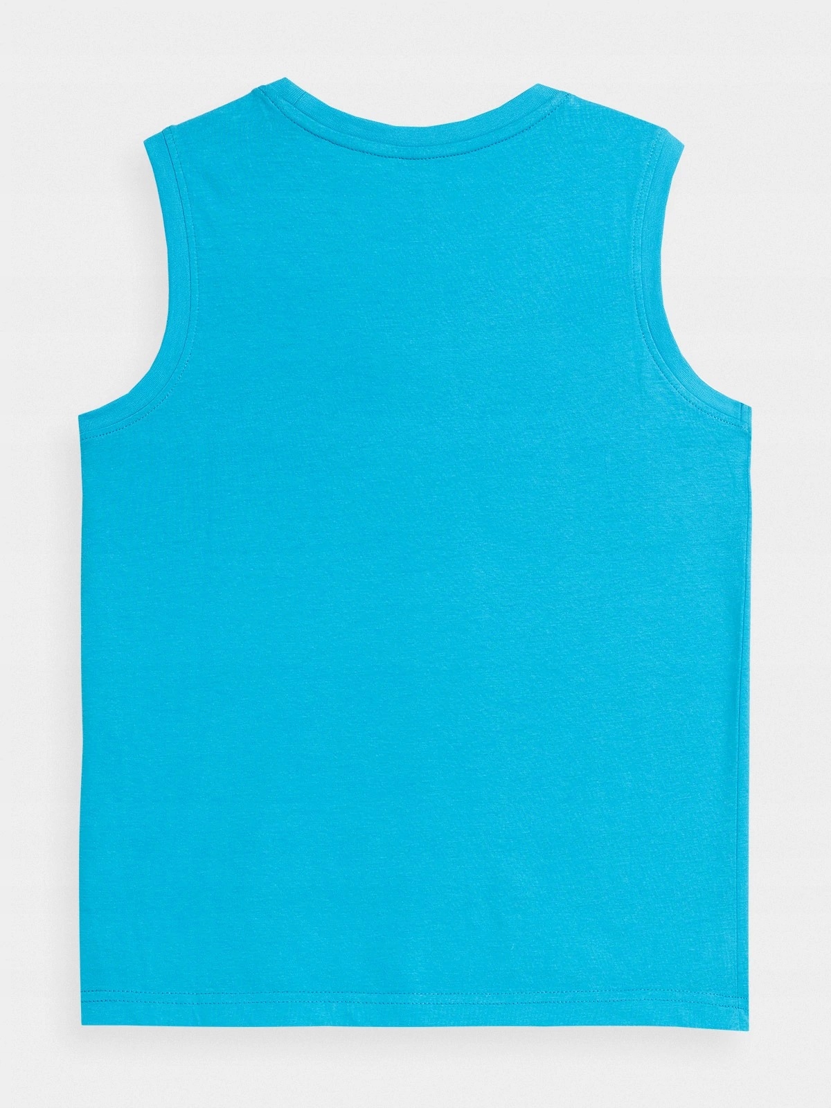 KOSZULKA CHŁOPIĘCA 4F TOP BAWEŁNIANY BEZ RĘKAWÓW Odcień turkusowy