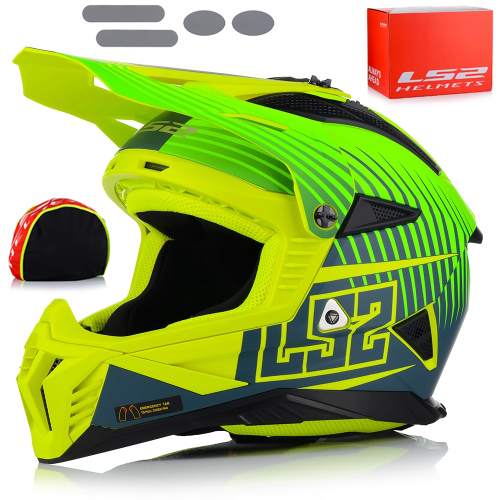 Motocyklová Prilba LS2 MX708 Fast II Duck Fluo Lehká Enduro Cross Štvorkolka Atv