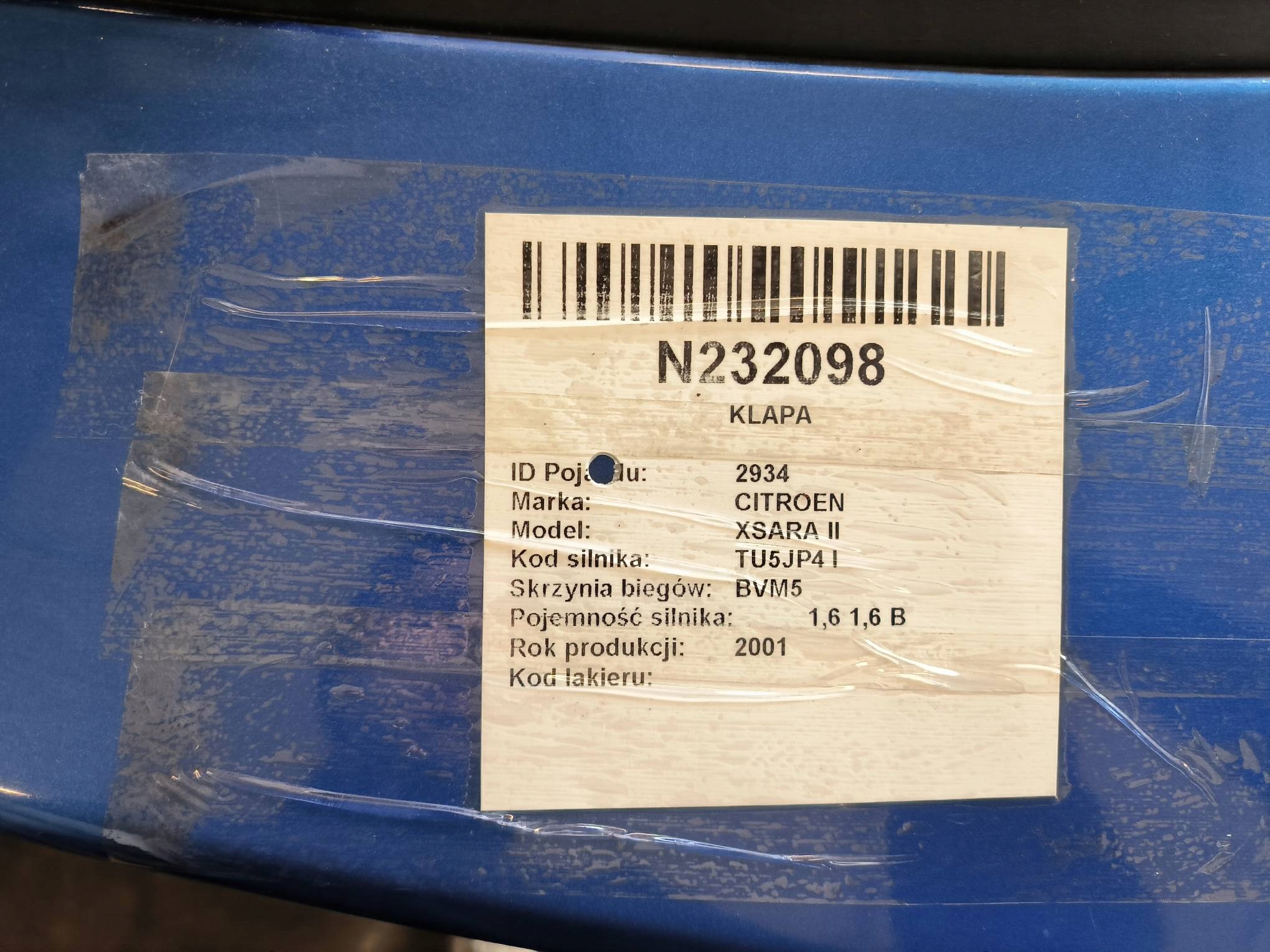 trunk door boot KMHC CITROEN XSARA II
