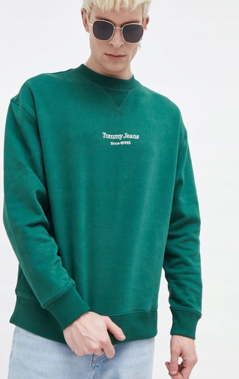 Tommy Jeans Pánská Mikina Zelená S Nápisem Dlouhý Rukáv Xs Xqf