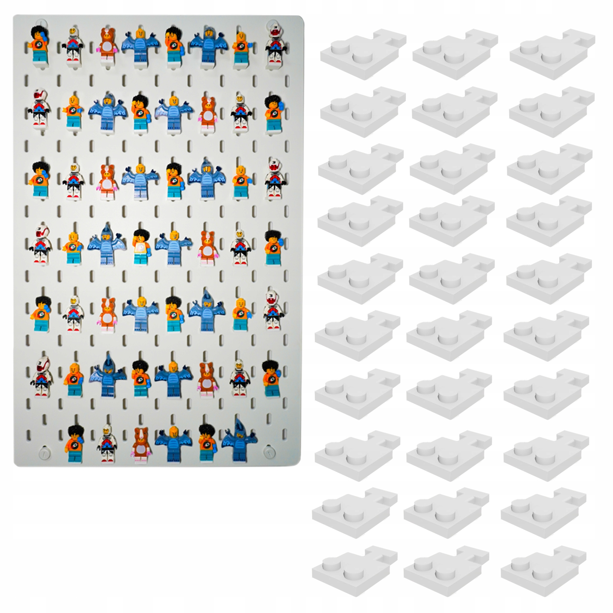 Uchwyt Podstawka Do Ikea Skadis Na Mini Figurki Lego 30 Sztuk Biała