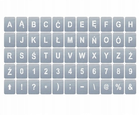 

Szablony Liter i Cyfr 5 cm zestaw 55 szt tworzywo
